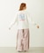 FLOWER DOT PATTERN LOGO WIDE L/S TEE