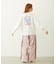 FLOWER DOT PATTERN LOGO WIDE L/S TEE