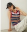 TWO-TYPE STRIPED KNIT VEST