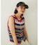 TWO-TYPE STRIPED KNIT VEST