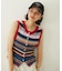 TWO-TYPE STRIPED KNIT VEST