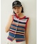 TWO-TYPE STRIPED KNIT VEST