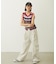 TWO-TYPE STRIPED KNIT VEST