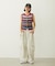 TWO-TYPE STRIPED KNIT VEST