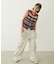TWO-TYPE STRIPED KNIT VEST