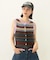 TWO-TYPE STRIPED KNIT VEST