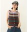 TWO-TYPE STRIPED KNIT VEST