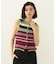 TWO-TYPE STRIPED KNIT VEST