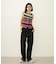 TWO-TYPE STRIPED KNIT VEST