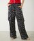 FLORAL PATTERN SATIN CARGO PANTS