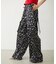 FLORAL PATTERN SATIN CARGO PANTS