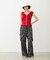 FLORAL PATTERN SATIN CARGO PANTS