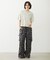 FLORAL PATTERN SATIN CARGO PANTS
