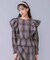 PLAID RUFFLE BLOUSE