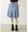 PLEATED DENIM SKIRT