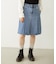 PLEATED DENIM SKIRT
