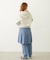 PLEATED DENIM SKIRT