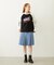 PLEATED DENIM SKIRT