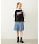 PLEATED DENIM SKIRT