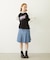 PLEATED DENIM SKIRT