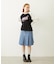 PLEATED DENIM SKIRT