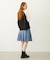 PLEATED DENIM SKIRT