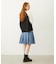 PLEATED DENIM SKIRT
