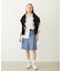 PLEATED DENIM SKIRT