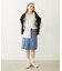 PLEATED DENIM SKIRT
