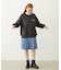 PLEATED DENIM SKIRT