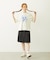 PLEATED DENIM SKIRT