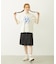 PLEATED DENIM SKIRT