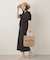 GATHERED BALLOON SLEEVE DRESS