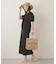 GATHERED BALLOON SLEEVE DRESS