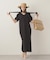 GATHERED BALLOON SLEEVE DRESS
