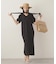 GATHERED BALLOON SLEEVE DRESS