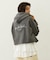 HEART MOTIF FADED CROPPED ZIP UP HOODIE