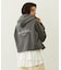 HEART MOTIF FADED CROPPED ZIP UP HOODIE