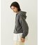 HEART MOTIF FADED CROPPED ZIP UP HOODIE