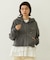 HEART MOTIF FADED CROPPED ZIP UP HOODIE