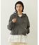 HEART MOTIF FADED CROPPED ZIP UP HOODIE