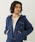 HEART MOTIF FADED CROPPED ZIP UP HOODIE