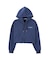 HEART MOTIF FADED CROPPED ZIP UP HOODIE