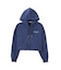 HEART MOTIF FADED CROPPED ZIP UP HOODIE