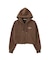 HEART MOTIF FADED CROPPED ZIP UP HOODIE