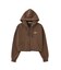HEART MOTIF FADED CROPPED ZIP UP HOODIE
