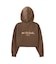 HEART MOTIF FADED CROPPED ZIP UP HOODIE