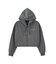 HEART MOTIF FADED CROPPED ZIP UP HOODIE
