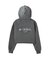 HEART MOTIF FADED CROPPED ZIP UP HOODIE