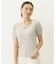 CHERRY PATTERN WAFFLE PUFF SLEEVES TOP